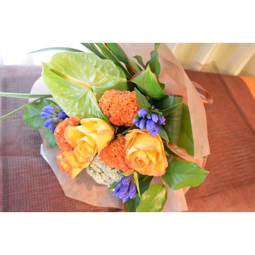 �L���[�g�ȃu�[�P�@JapanOrange�@�i�o���̉ԑ��j�@�I�����W�n�@�a�����A�����L�O���A���j���A���ʁA���\��A�h�V�̓�4