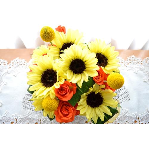 �L���[�g�ȃA�����W�@PineapYellow�@�i�q�}�����̃t�����[�A�����W�������g�j�C�G���[�I�����W�n4